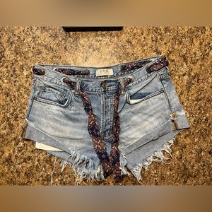 NWOT We The People | Free People Womens Scarf Raw Hem Shorts Size 28